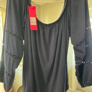 Lilly Pulitzer Navy Off the Shoulder Knot top XL.